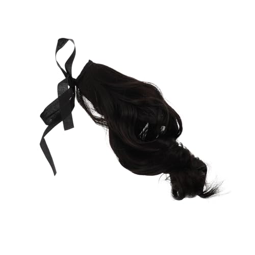 FIXOSHEE Clip in Pferdeschwanz Haarteil mit Kordelzug Lockige Lange Gewellte Ponytail Extension in Braun Stilvoller Hoher Pferdeschwanz Bequemes Material Vielseitig für Damen und Frauen von FIXOSHEE