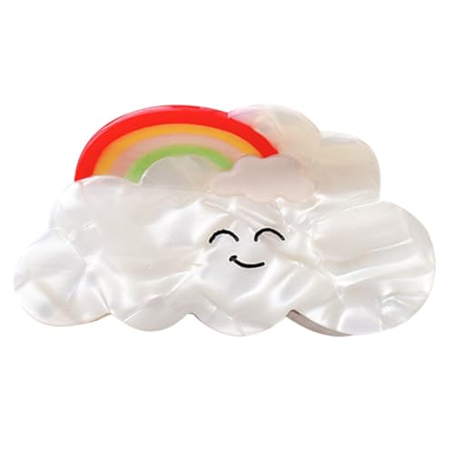 FIXOSHEE Cloud Haarklammer Regenbogenfarbig Langlebig Flexibler Haargreifer für Damen Vielseitiger Haarschmuck für Zöpfe Pferdeschwanz Styling Alltag von FIXOSHEE