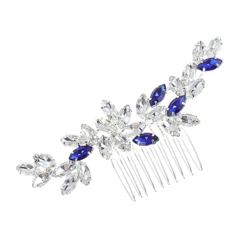 FIXOSHEE Eleganter Braut Haarkamm mit Blauen Strasssteinen Seitlicher Haarschmuck aus Legierung Verziert für Hochzeiten Brautjungfern und Festliche Anlässe Dekorativer Damen Haarkamm für von FIXOSHEE