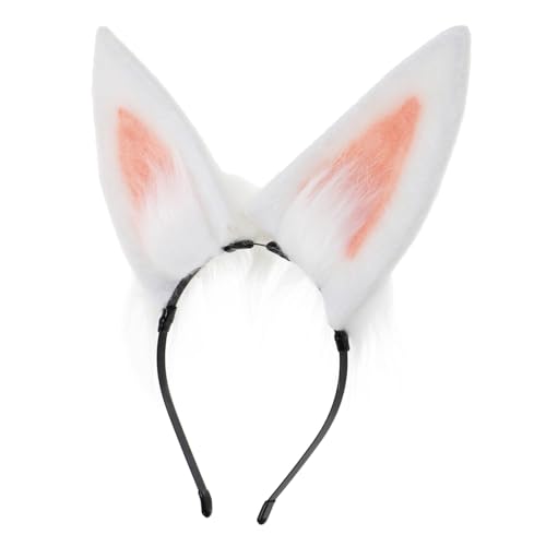FIXOSHEE Flauschiges Hasenohren Haarreif Damen Plüsch Tierohren Stirnband Partyzubehör Bequem und Dekorativ für Fasching und Karneval von FIXOSHEE