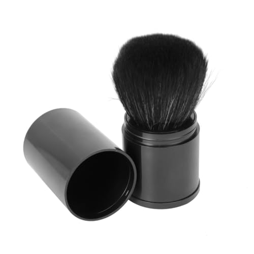 FIXOSHEE Flexibler Kosmetikpuderpinsel Waschbar Wiederverwendbar Langlebig Weicher Gesichts puderapplikator für Gleichmäßiges Make up Tragbarer Make up pinsel für Frauen Schwarzes Design von FIXOSHEE