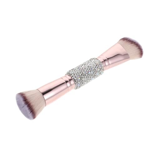FIXOSHEE Foundation Pinsel Dual-ende mit Strassgriff Weiche Borsten für Foundation Puder Gesicht Kompakt Leicht Luxuriöses Make-up Werkzeug für Frauen Tragbar für Unterwegs von FIXOSHEE