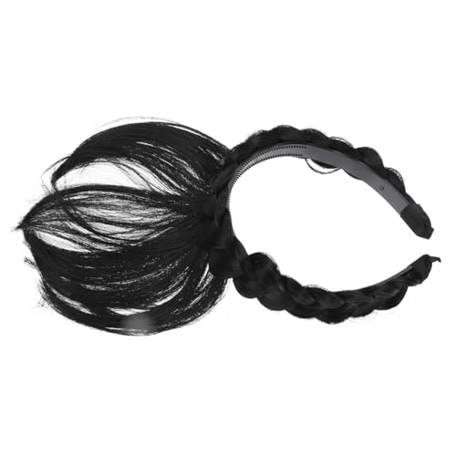 FIXOSHEE Geflochtener Haarreif mit Vorderem Synthetische Haarverlängerung Hitzebeständiges Stirnband für Damen Natürlicher Look Einfach zu Tragen und Anpassbar von FIXOSHEE