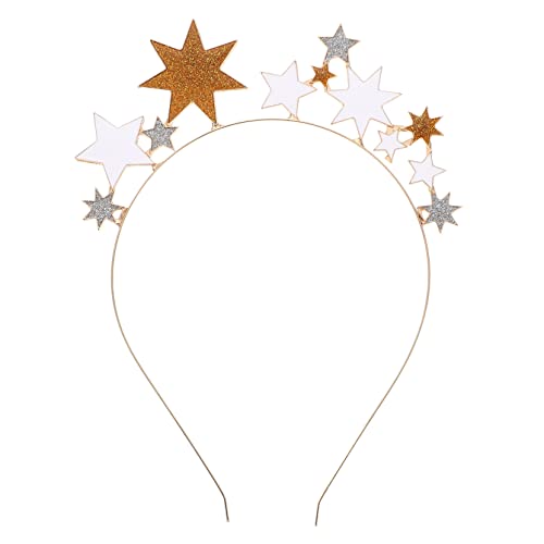 FIXOSHEE Glitzer Stern Haarreif mit Funkelnden Strasssteinen Fest Sitzendes Damen Haarband für Party Eleganter Haarschmuck mit Sternmotiven für Cosplay und Festliche Anlässe von FIXOSHEE