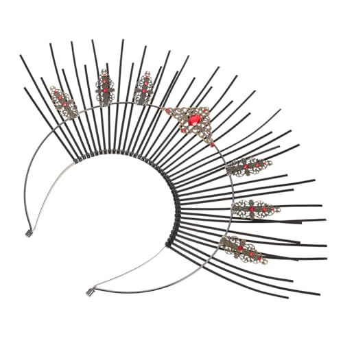 FIXOSHEE Gothic Sun Goddess Stirnband Damen Haarschmuck Schwarz Leichtes Stilvolles Haarreif für Hochzeit Party Engagement und Festlichkeiten von FIXOSHEE