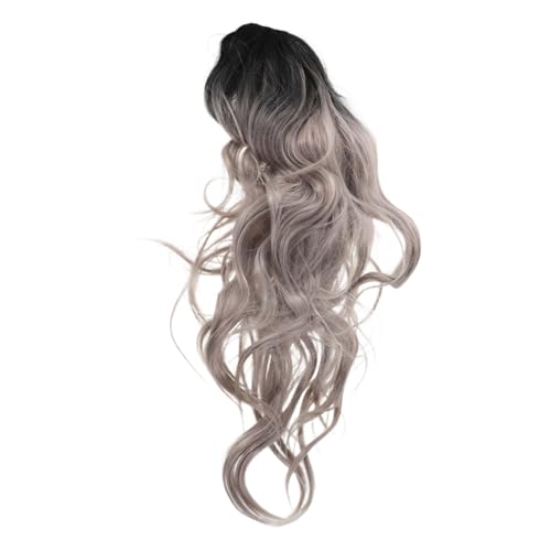 FIXOSHEE Gradient Damen Perücke Lang Welliges Hitzeresistentes Synthetikhaar Natürliches Aussehen Für Party Cosplay Alltag Stylische Farbverlauf Lockige Perücke von FIXOSHEE