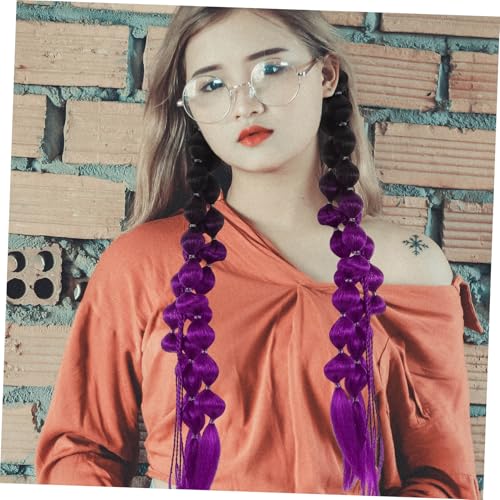 FIXOSHEE Gradient Bubble Braids Haarknoten Erweiterungen Für Frauen Bunte Frisur Perücke Für Festival-outfits Alltagsgebrauch Und Kreative Looks von FIXOSHEE