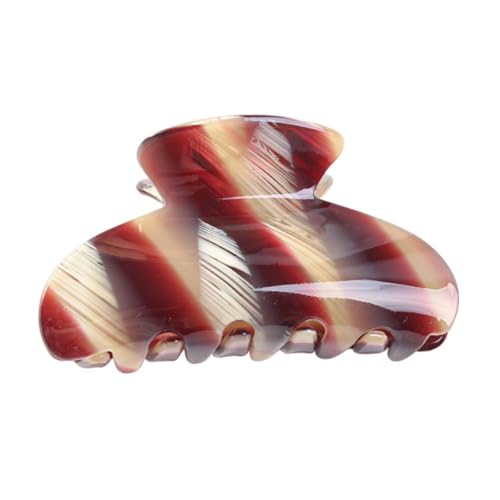 FIXOSHEE Große Haarklammer Damen Retro Haarspange mit Streifen Sanfte Oberfläche Modische Haarklammer für Dickes und Dünnes Haar Geeignet zum Fixieren Beim Schminken Kochen und von FIXOSHEE