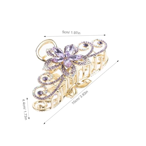 FIXOSHEE Große Haarklammer für Dickes Haar mit Blumen design und Funkelnden Strasssteinen Langlebige Legierung Sicherer Halt Eleganter Haarschmuck für Frauen und Besondere Anlässe von FIXOSHEE