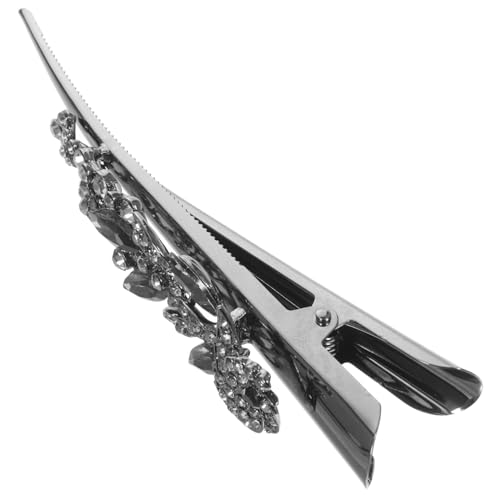 FIXOSHEE Große Vintage Alligator Haarklammer mit Funkelnden Kristallen Metallische Haarspange für Damen Eleganter Haarschmuck für Partys Hochzeit und Alltag Strassbesetzte Entenschnabel von FIXOSHEE