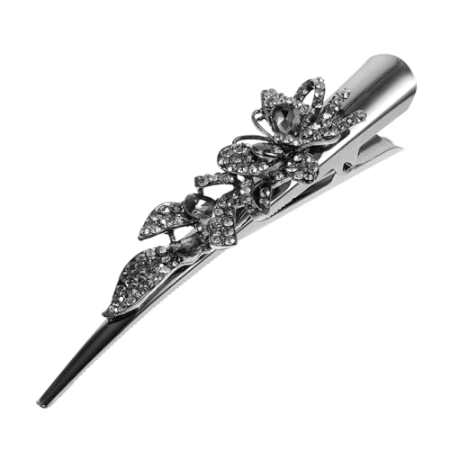 FIXOSHEE Großer Vintage Kristall Haarklammer Strass Haarschmuck für Dickes Haar Damen Hochzeit Glitzer Entenschnabel Haarspange Elegant Festlich Geschenk von FIXOSHEE