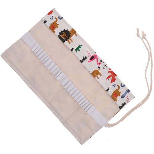 FIXOSHEE Großes Canvas Rollmäppchen mit Fächern Langlebiges Waschbares Stifteetui Organizer für Buntstifte Skizzenstifte und Pinsel Praktisches Aufrollbares Federmäppchen für Schüler und von FIXOSHEE