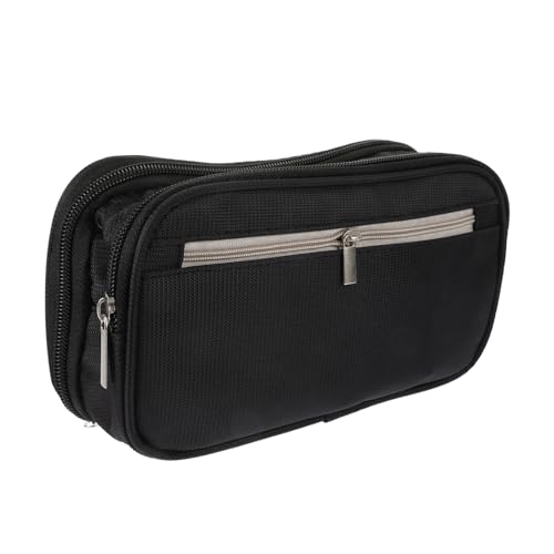 FIXOSHEE Großes Multifunktionales Federmäppchen mit DREI Fächern Stifteetui Organizer für Schule und Büro Geräumiges Pencil Case für Schüler und Studenten Schwarz Kompakt und Vielseitig von FIXOSHEE