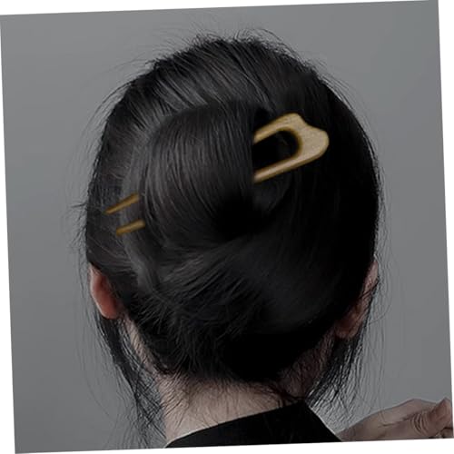 FIXOSHEE Grüne Sandelholz Haarnadel U Förmig Langlebig Holz Haarschmuck für Damen Dutt Styling Hochzeit Party Accessoire für Dickes Langes Haar von FIXOSHEE