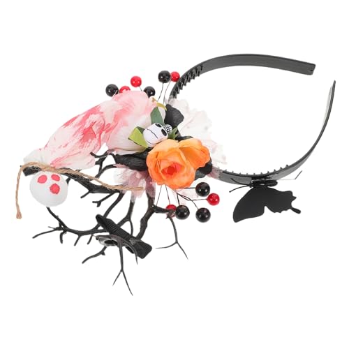 FIXOSHEE Halloween Haarreif mit Rentier Geweih Geist und Totenkopfmotiv Schmetterlings Design Leichtes Partyaccessoire für Kostümfeste Komfortabel und Auffällig für Halloween und Day Of The von FIXOSHEE