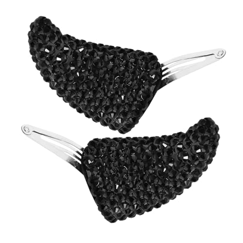 FIXOSHEE Halloween Teufelshörner Haarclips mit Strass Schwarzer Kopfschmuck Langlebige Haarspangen für Mädchen für Halloween Kostüm Party Cosplay und Karneval von FIXOSHEE