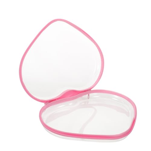 FIXOSHEE Herzförmige Kosmetiktasche Hartschale Zipper Case Große Reisetasche Organizer Für Frauen Mädchen Robuste Aufbewahrung Für Make-up Toilettenartikel Vielseitige Nutzung Zuhause Und von FIXOSHEE