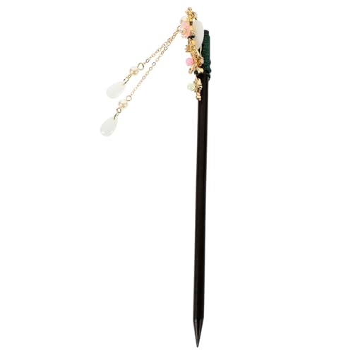 FIXOSHEE Holz Haarstäbchen Damen Retro Chinesische Haarnadel aus Holz und Jade für Dutt Frisuren Dekorativer Haarschmuck Langlebig Komfortabel Einfach zu Tragen Passend zu Verschiedenen von FIXOSHEE
