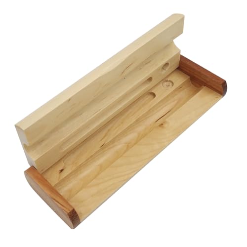 FIXOSHEE Holz Stiftebox Kompakt Langlebig Multifunktional für Schule Büro Kartenhalter Beige Organizer Schreibwaren Box Pen Storage von FIXOSHEE