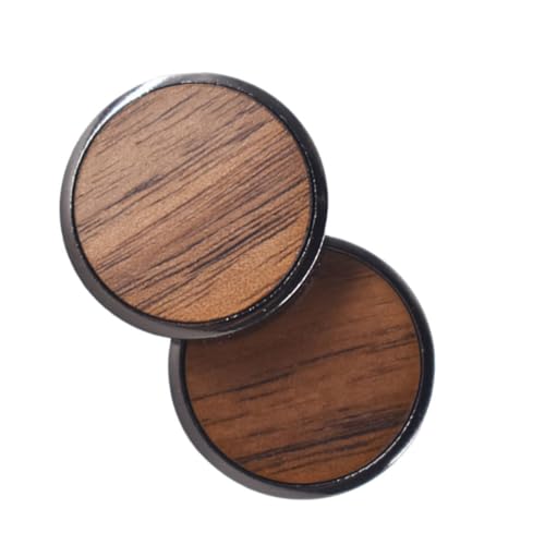 FIXOSHEE Holzmanschettenknöpfe Rund aus Amerikanischem Schwarznuss Ahornholz Langlebige Hemdknöpfe Modische Stabile Manschettenaccessoires für Elegante Hemdärmel von FIXOSHEE
