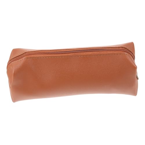 FIXOSHEE Kompakte Make up Pinsel Tasche Braun Vielseitige Reise Kosmetik Organizer Kleines Pencil Case für Make up und Stifte Handliche Aufbewahrung für Damen und Herren Unterwegs von FIXOSHEE