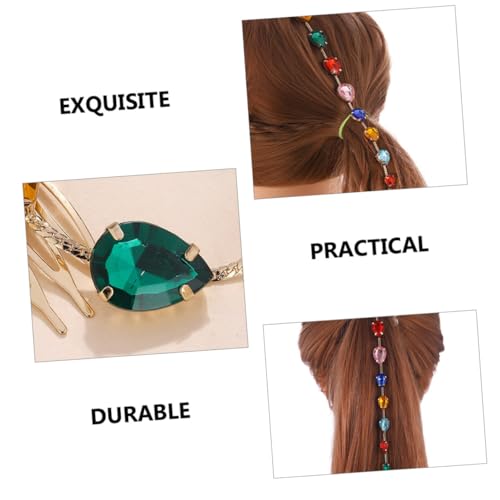 FIXOSHEE Kristall Haarkamm Clip mit Farbigen Wasserfall strasssteinen Haarkette mit Quaste Eleganter Haarschmuck für Damen Braut und Festliche Anlässe Einfache Anwendung und Stilvolle von FIXOSHEE