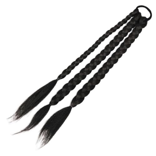 FIXOSHEE Lange Geflochtene Pferdeschwanz extension Elastisches Hochtemperaturbeständiges Haarteil Dreifach Geflochtene Ponytail verlängerung Vielseitiger Haarschmuck für Mädchen und Frauen von FIXOSHEE