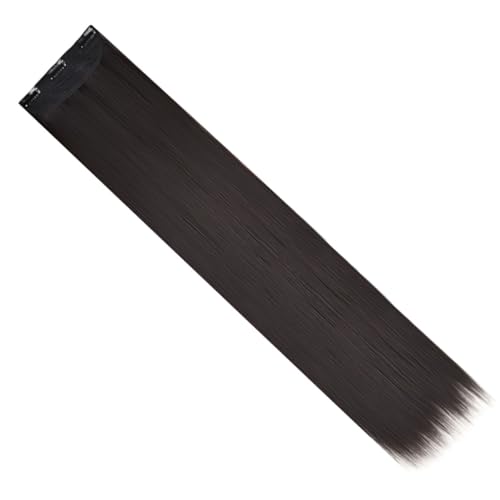 FIXOSHEE Lange Glatte Clip Haarverlängerung Synthetische Haarteile für Damen Hitzebeständig Wiederverwendbar Natürliche Farbe für Partys Styling von FIXOSHEE