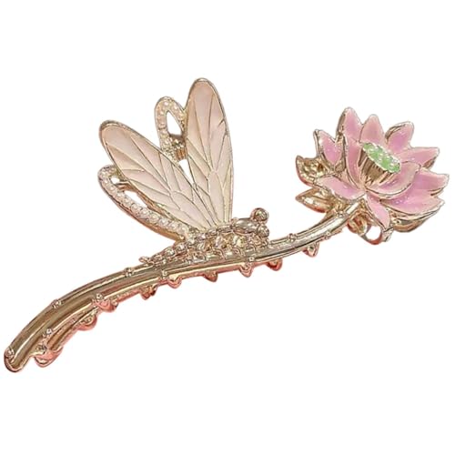 FIXOSHEE Lotusblüten Metall Haarclip Rutschfester Krallenclip für Dickes Haar Modisches Damen Haarschmuck für Alltag Party Zeremonie Vielseitig Verwendbar Langlebiges Legierungsmaterial von FIXOSHEE