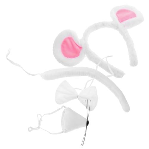 FIXOSHEE Mäuseohren Kostüm Set mit Verstellbarem Haarreifen und Weiches Material Langlebig und Angenehm für Damen Halloween Cosplay Party Zubehör von FIXOSHEE