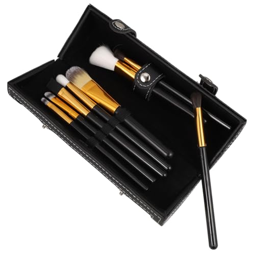 FIXOSHEE Make Up Pinsel Organizer Tasche Schwarz PU Leder Kosmetiktasche mit Vielseitigen Fächern Reise Make Up Pinselhalter Praktische Schminktasche für Damen und Profis von FIXOSHEE