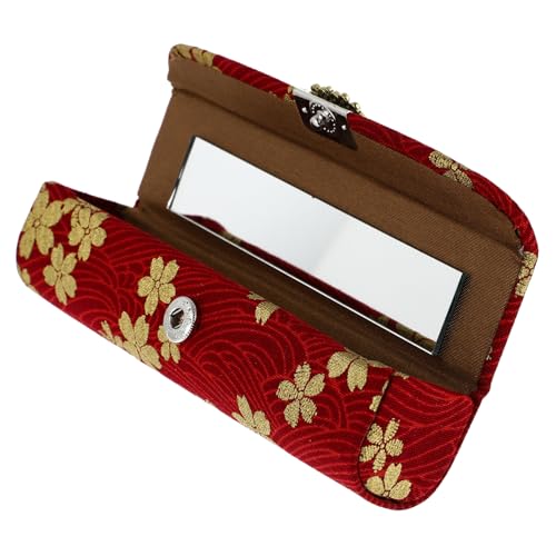 FIXOSHEE Make up Lippenstift Organizer mit Spiegel Retro Lippenstift Etui mit Schutzfunktion Kompakte Reise Kosmetiktasche Praktischer Lippenstifthalter für Damen Geschenkidee von FIXOSHEE