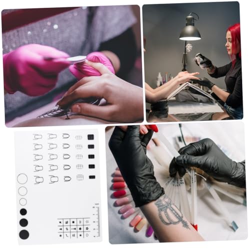 FIXOSHEE Manicure Matte aus Flexiblem Silikon Nagelstempel Unterlage mit Nail Sticker Guide Wiederverwendbare Bastelmatte für Nail Art Stamping und Maniküre Leicht zu Reinigen B von FIXOSHEE