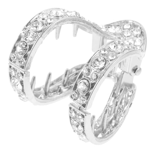 FIXOSHEE Metall Haarklammer mit Besatz Kleiner Rutschfester Haarclip für Damen Stabiler Pferdeschwanzhalter für Haaraccessoire für Alltag und Festlichkeiten von FIXOSHEE