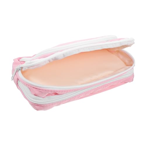 FIXOSHEE Multifunktionale Federmappe mit Reißverschluss Große Kapazität Schreibwaren Organizer Stiftetasche für Schule Büro Reisen Rosa von FIXOSHEE