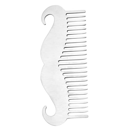 FIXOSHEE Multifunktionaler Herren Bartkamm aus Edelstahl Sanftes Styling mit Abgerundeten Spitzen Bartpflege und Haarkamm Integrierter Flaschenöffner Langlebig und Reisefreundlich von FIXOSHEE