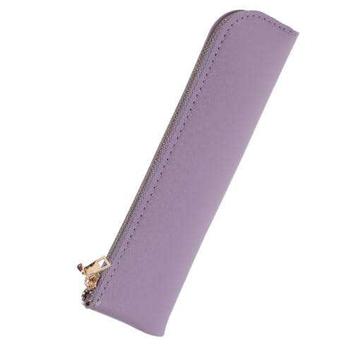 FIXOSHEE Multifunktionales Federmäppchen aus PU Leder Geräumiges Stifteetui mit Reißverschluss Klassisches Einfarbiges Schreibwarenetui für Erwachsene Vielseitig für Schule Büro und von FIXOSHEE