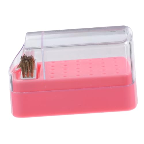 FIXOSHEE Nagelbohrer bits Aufbewahrungsbox Fächer mit Reinigungsfunktion Transparent Langlebig für Maniküre Nagelstudio Heimgebrauch Nagelfräser Zubehör Organizer von FIXOSHEE