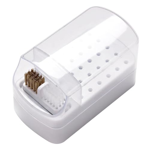 FIXOSHEE Nagelfräser Bits Aufbewahrungsbox Organizer mit Polierkopf Fach Maniküre Zubehör Langlebig Leicht Tragbar für Salon und Zuhause von FIXOSHEE