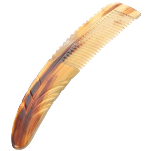FIXOSHEE Natürlicher Hornkamm aus Horn Ergonomisch Geformt Fein Gezahnt für Schonendes Haarstyling Rutschfestes Design Handgefertigt für Männer und Frauen Vielseitig Zufällige Farbe von FIXOSHEE