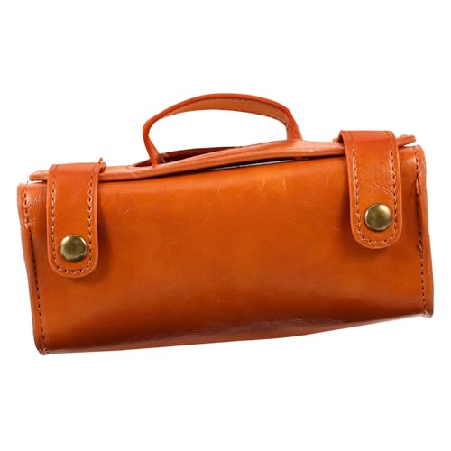 FIXOSHEE PU Leder Rasierer Reiseetui Großes Fassungsvermögen Splashproof Kulturbeutel Herren Vielseitig Tragbar Toilettenartikel Organizer Braun von FIXOSHEE