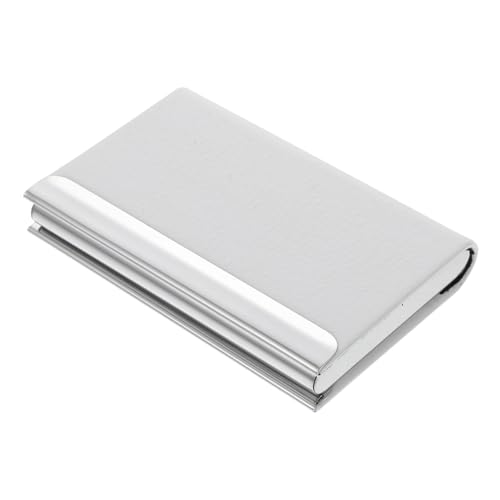 FIXOSHEE PU Leder Visitenkartenetui Business Card Box Kartenhalter Organizer Weiß Praktisch Tragbar Modern Für Kreditkarten Namenskarten Ausweis Cash Reise von FIXOSHEE