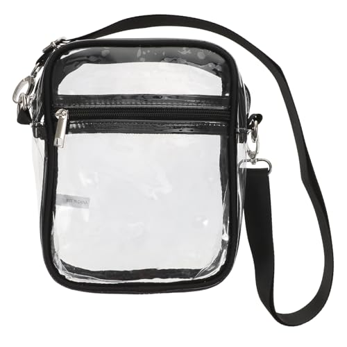FIXOSHEE PVC Transparente Umhängetasche mit Reißverschluss Einstellbar Leichte Schultertasche für Damen und Herren Multifunktionale Kosmetiktasche und Handyhalter für Konzert Reise und von FIXOSHEE