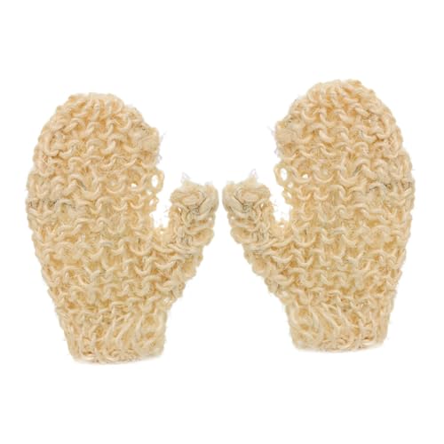 FIXOSHEE Peelinghandschuhe Sisal Natürlich Handgewebt Tiefe Hautreinigung Leichter Duschhandschuh für Sauna und Bad Sanftes Peeling Tragbar für Männer und Frauen Entfernt Abgestorbene Haut von FIXOSHEE