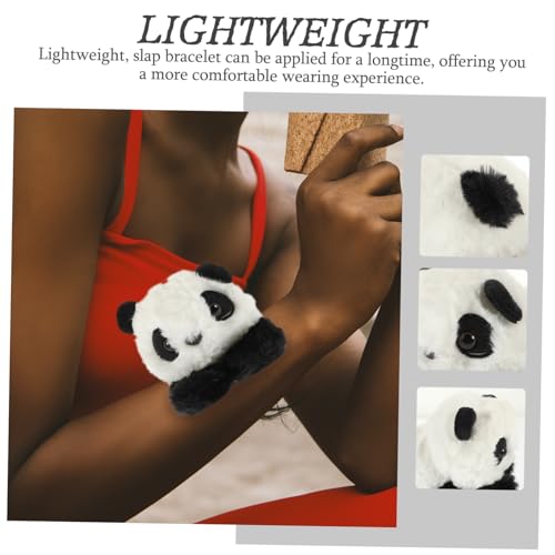 FIXOSHEE Plüsch Panda Slap Armband Kuscheliges Plüscharmband Weiches Stofftier Handgelenkband Partydeko Für Erwachsene von FIXOSHEE