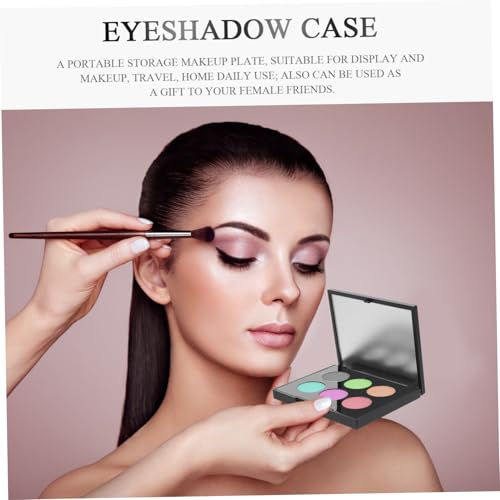 FIXOSHEE Refillbarer Lidschatten Etui Farben mit Rund Aluminiumschalen Schwarz Kompakte DIY Kosmetikbox mit Spiegel als Reise und Probenhalter für Damen von FIXOSHEE