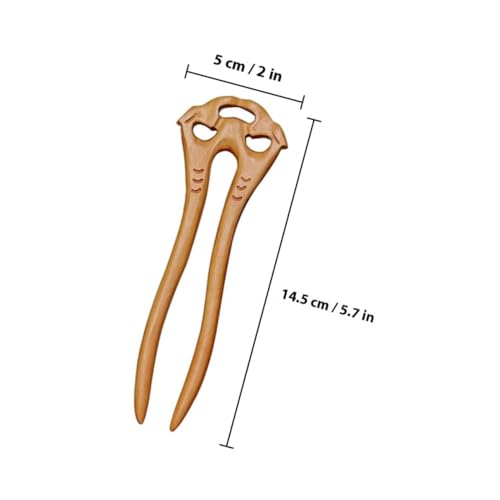 FIXOSHEE Retro Haarnadel U förmig aus Pflaumenholz Eleganter Haarstab für Dutt und Hochzeitsfrisuren Schlichtes Haarschmuck accessoire für Frauen und Mädchen Polierte Oberfläche Vielseitig von FIXOSHEE