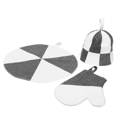 FIXOSHEE Sauna mit Dicker Filz Saunahut Hitzebeständig Feuchtigkeitsabsorbierend Inklusive Sauna Handschuhe und Matte Isolierend für Dampfbad und Badezimmer Frauen von FIXOSHEE