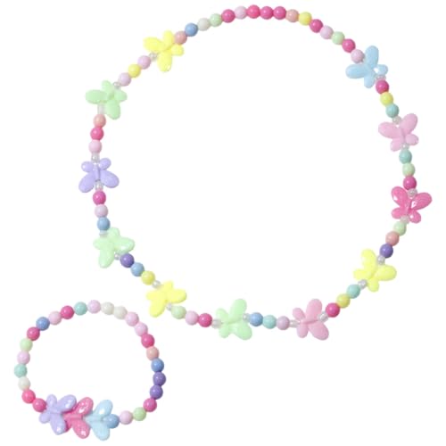 FIXOSHEE Schmuckset für Mädchen Jahre Bunte Acrylperlen Halskette und Armband Hautfreundlich Bequem für Partys Spiel und Alltag Geschenk für Kleinkinder von FIXOSHEE