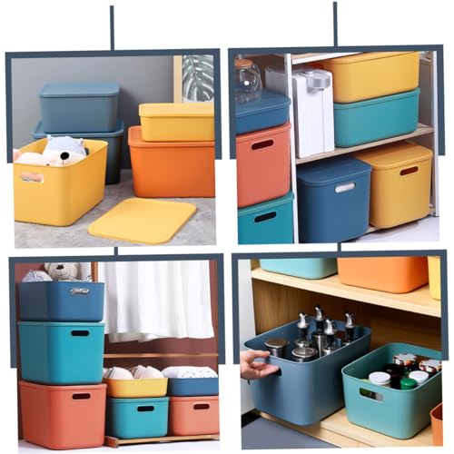 FIXOSHEE Stapelbare Kunststoff Aufbewahrungsbox mit Wasserdichtem Deckel Großer Blauer Organizer für Kosmetik Make up Snacks und Haushaltsgegenstände Robustes Material Vielseitig für Bad von FIXOSHEE